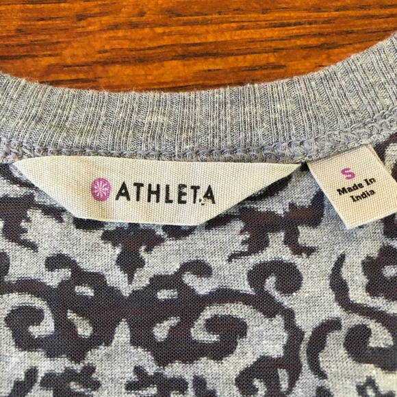 Athleta Granite Grey BoxWood Short Sleeve Top Sz S.    P32 - Picture 3 of 7